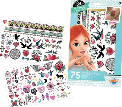 75 Tattoos lavables Colorés - Buki France