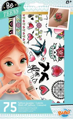 75 Tattoos lavables Colorés - Buki France