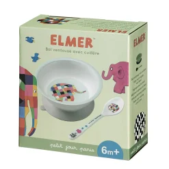 Tazón de succión Elmer con cuchara - Petit Jour