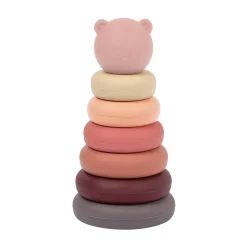 Torre apilable de silicona Oso rosa - Nattou