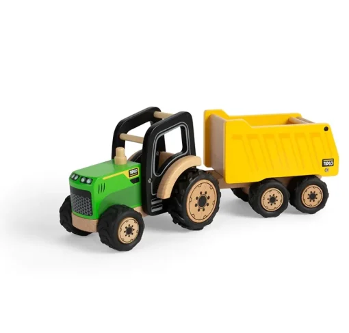 Tractor y remolque de madera - Bigjigs Toys