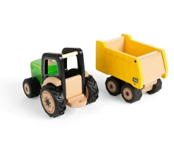 Tractor y remolque de madera - Bigjigs Toys
