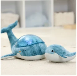 Tranquil Whale Family Azul - Cloud b