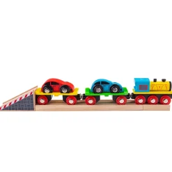 Tren para transporte de coches - Bigjigs Toys