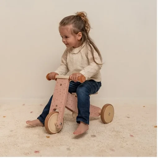 Triciclo de madera rosa - Little Dutch