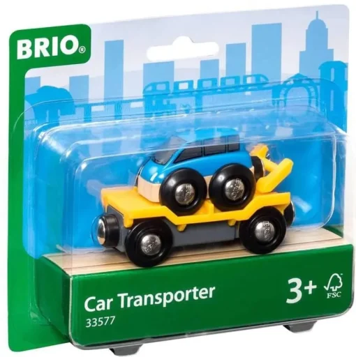 Vagón de transporte de coches azul - Brio