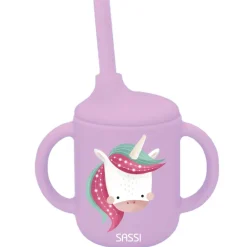 Vaso con pajita de silicona Sparkly el unicornio - Sassi Junior