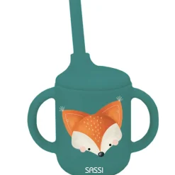 Vaso con pajita de silicona Crunchy el zorro - Sassi Junior