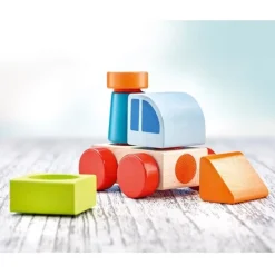 Vehículo de madera, con velcro 6 piezas - Selecta
