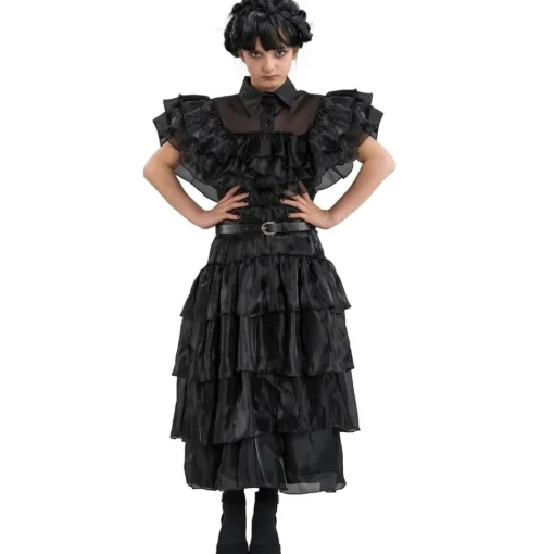 Vestido de gala negro Wednesday Addams 140cm - Chaks