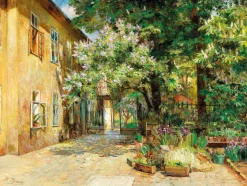 Vista del patio de Egner - Puzzle Michèle Wilson