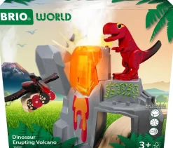 Volcán de dinosaurios en erupción - Brio
