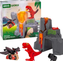 Volcán de dinosaurios en erupción - Brio