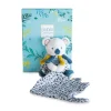 Yoca el koala de peluche con manta - Doudou et Compagnie