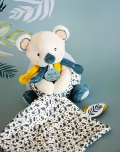 Yoca el koala de peluche con manta - Doudou et Compagnie